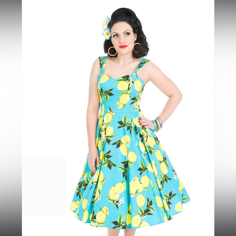50s Blue Lemon Dress